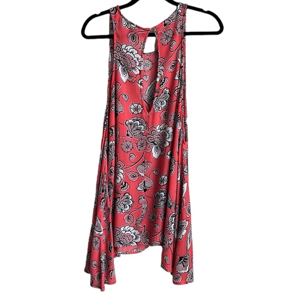 Free People Folk Song Mini Dress Coral Floral - Picture 4 of 14